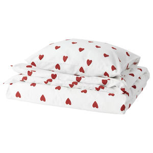IKEA BARNDRÖM BARNDROM Duvet Cover & Pillowcase, Heart, Twin (905.597.86) NEW